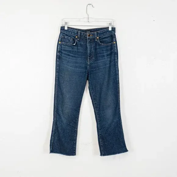 Khaite Benny Cropped Flare Raw Denim Jeans size 26